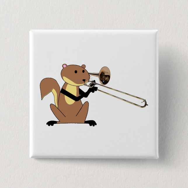 Ekorre som leker trombonen knapp (Framsida)