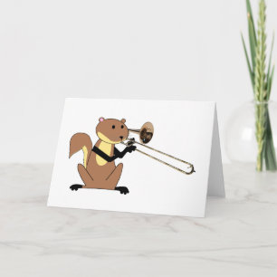 Ekorre som leker trombonen kort