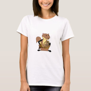 Ekorre som leker valthornet tee shirt