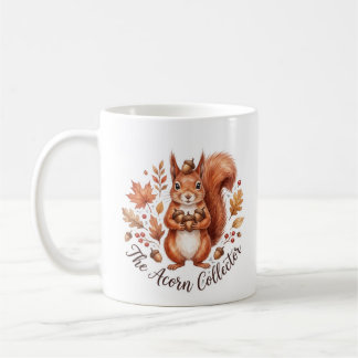 Ekorre som samlar ekollon kaffemugg