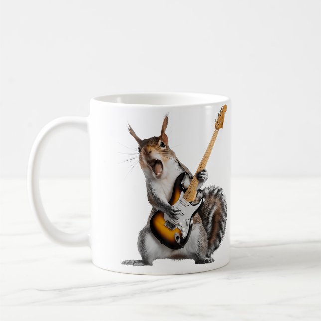 Ekorre som spelar gitarr kaffemugg (Vänster)