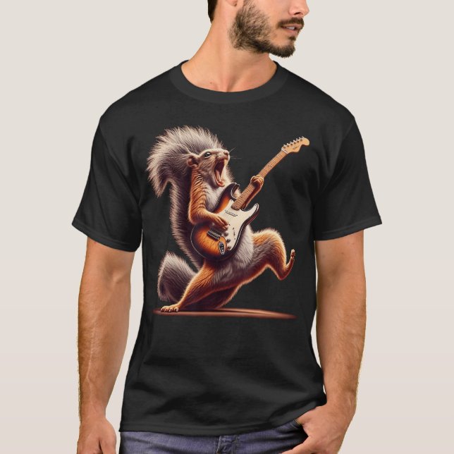 Ekorre som spelar gitarr t shirt (Framsida)