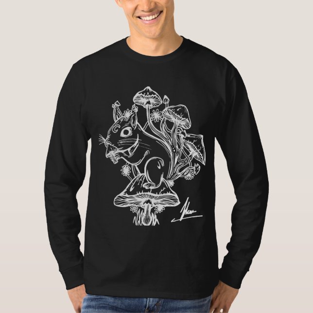 Ekorre svart Longsleeve T Shirt (Framsida)
