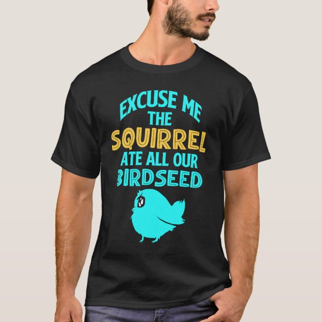 Ekorre till fågelmatning t shirt (Framsida)