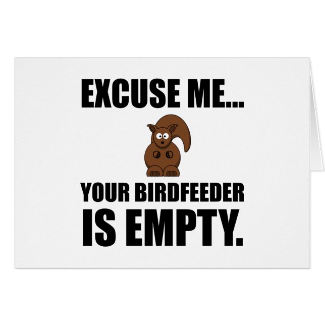 Ekorre tomma Birdfeeder OBS Kort (Framsidan Horizontal)