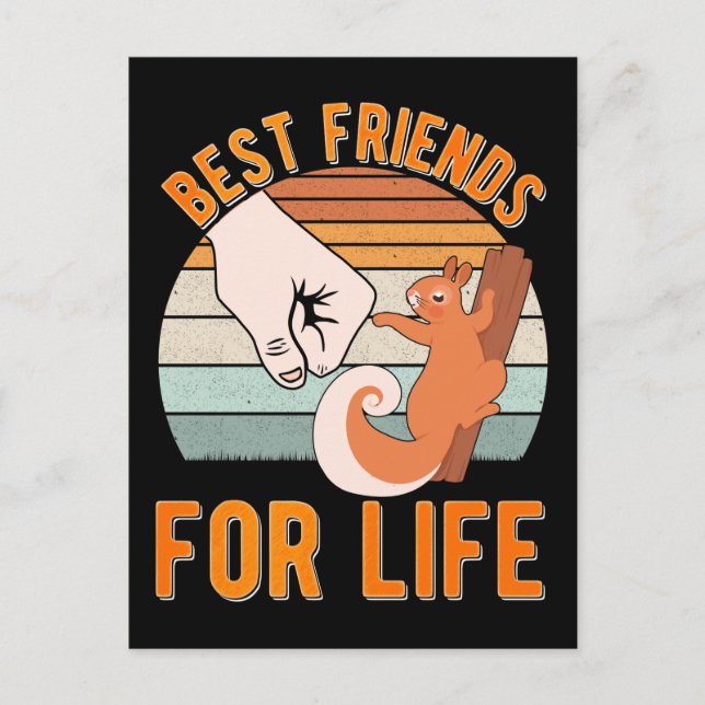 Ekorre vän Skog Djurälskare Vykort (Framsida)