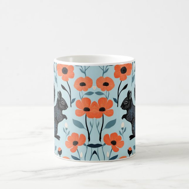Ekorre Vårblommor Konst  Kaffemugg (Center)