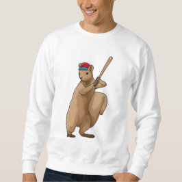 ekorre vid Baseball med Baseball fladdermus Lång Ärmad Tröja