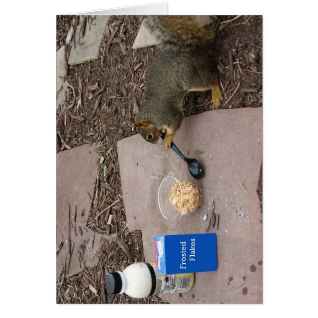 ekorre vid Breakfast Hälsningskort (Framsidan)