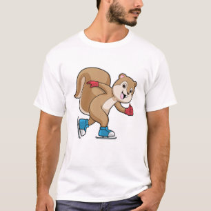 ekorre vid isar som är i sittande med isskiffer t shirt