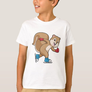 ekorre vid isar som är i sittande med isskiffer t shirt