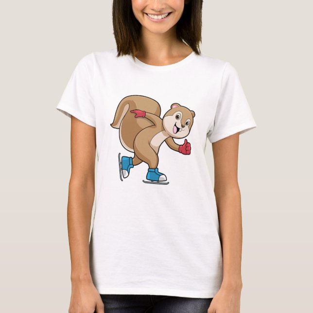 ekorre vid isar som är i sittande med isskiffer t shirt (Framsida)