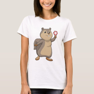 ekorre vid Poker med Poker chip T Shirt