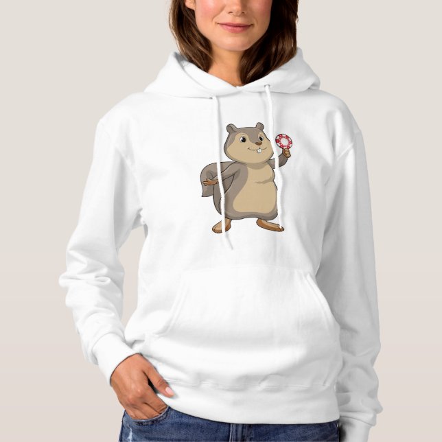 ekorre vid Poker med Poker chip T Shirt (Framsida)
