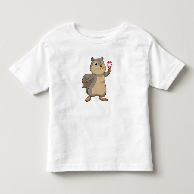 ekorre vid Poker med Poker chip T Shirt (Framsida)