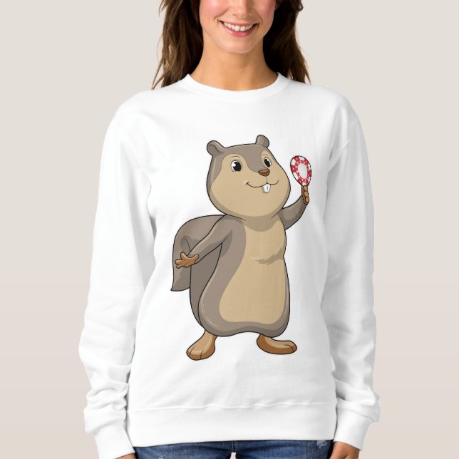 ekorre vid Poker med Poker chip T Shirt (Framsida)
