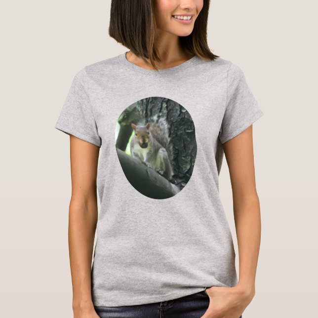 ekorre vid Träd målning av djurkonst T Shirt (Framsida)