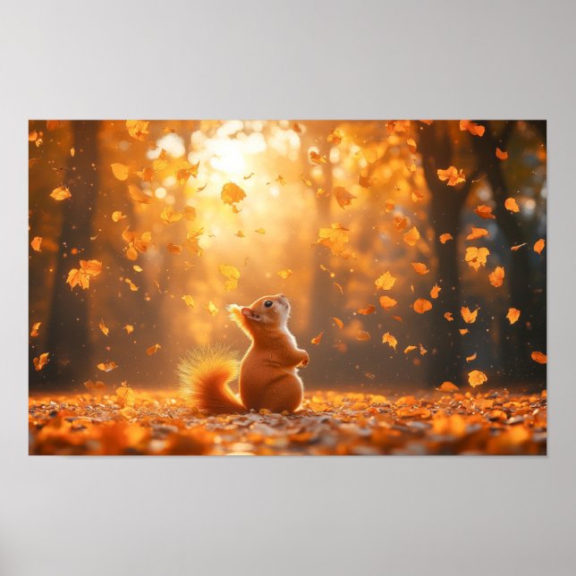 Ekorre Vilda Djur Kärleksfull Porträtt  Poster (Framsidan)