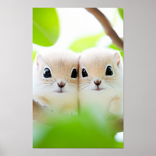 Ekorre Vilda Djur Kärleksfull Porträtt Poster