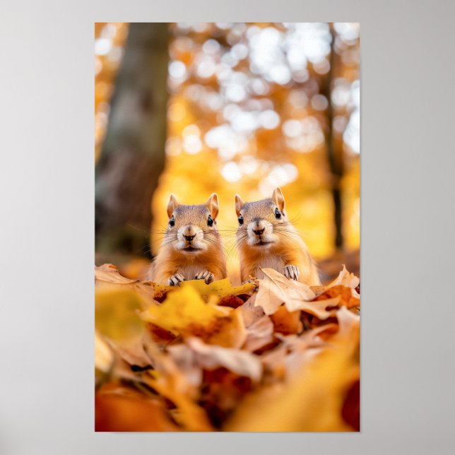 Ekorre Vilda Djur Kärleksfull Porträtt  Poster (Framsidan)