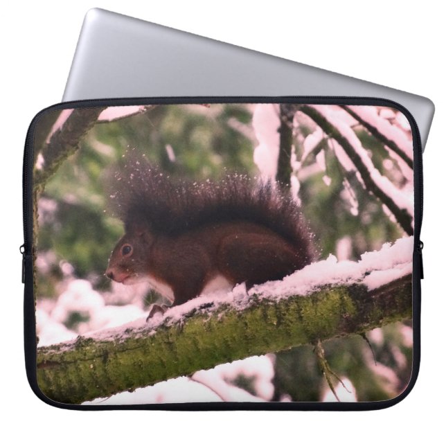 Ekorre Vinter Foto Neoprene Bärbar Dator Fodral 15 (Framsidan)