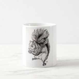 Ekorrebläckillustration Kaffemugg