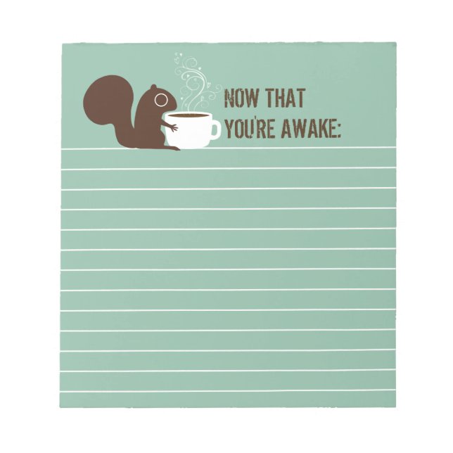 ekorrekaffe Älskare med Anpassade Text Anteckningsblock (Framsida)