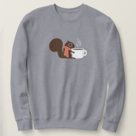 ekorrekaffe Älskare med strimlad scarf Lång Ärmad Tröja