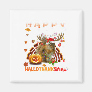 ekorrel Halloween och God jul Lycklig Hallo Magnet
