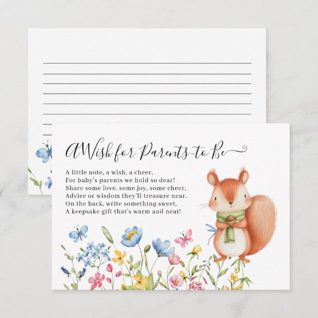 ekorrel Nutkin Wish for Parents to be Shower Tilläggskort (Fram/baksida)