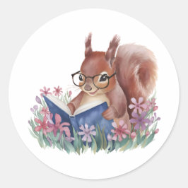 ekorreläsare A Bok, inkapslade i blommor Runt Klistermärke