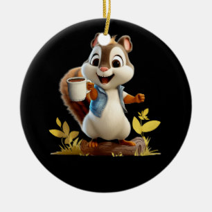 ekorrelekaffe Kopp Funny kaffe Drickscekorre Julgransprydnad Keramik