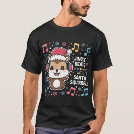 ekorren i hörlurarna och Santa Hat - Jingle Beat T Shirt