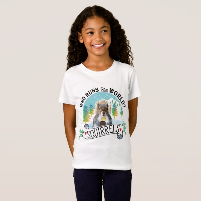 Ekorreskjortan, vem kör världen? Ekorrar T-shirt (Hel framsida)