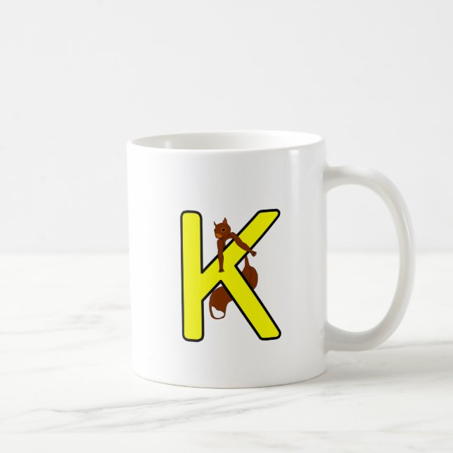 Ekorrmugg Bokstav K Vänsterhand Kaffemugg (Höger)