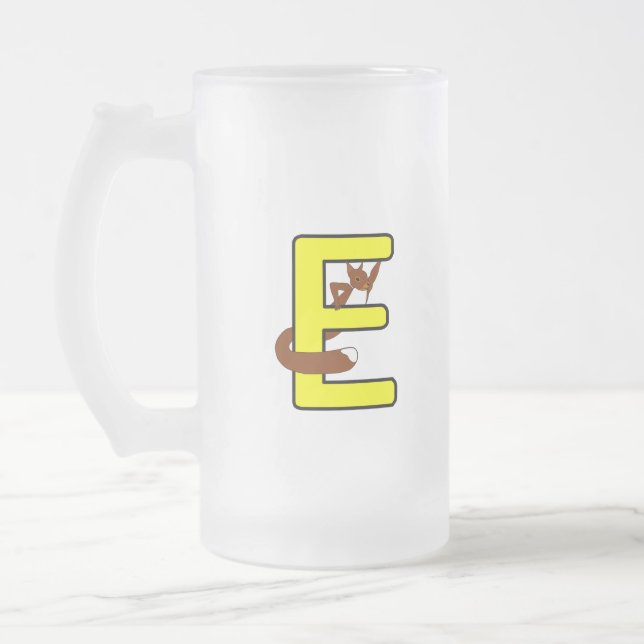 Ekorrsejdel Bokstav E Högerhand Frostat Ölglas (Vänster)