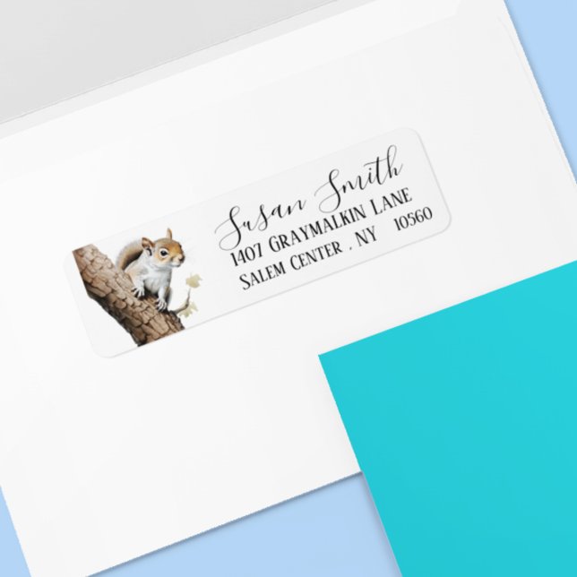 Ekorrskogsmanus  Adress Returadress Etikett (Skapare uppladdad)