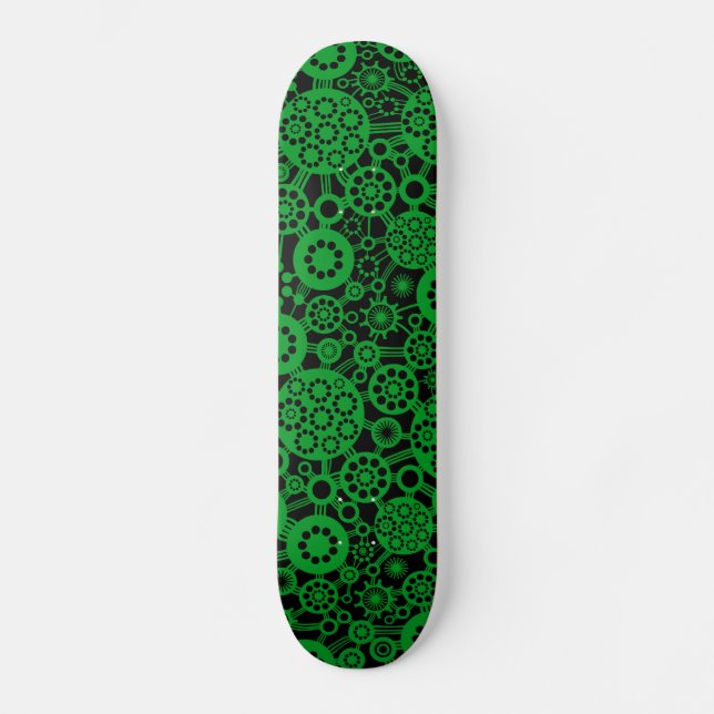 Ekosystem - Grass Grönt på svart Skateboard Bräda 19,5 Cm (Framsida)
