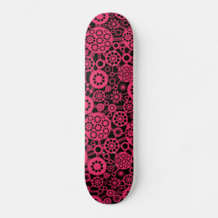 Ekosystem - Neon Red on Black Mini Skateboard Bräda 18,7 Cm