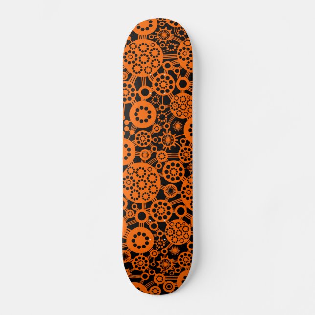 Ekosystem - Orange på svart Skateboard Bräda 21,5 Cm (Framsida)
