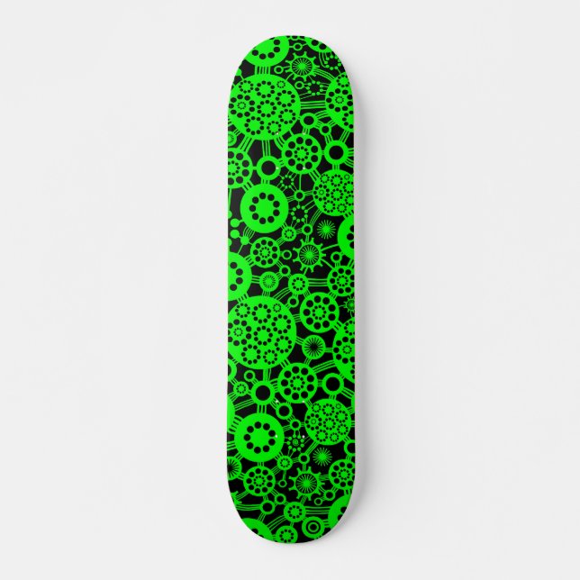Ekosystem (Retro) - Grönt på svart Skateboard Bräda 19,5 Cm (Framsida)