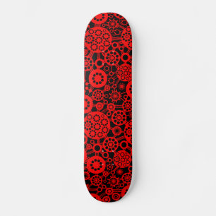Ekosystem - röd på svart mini skateboard bräda 18,7 cm