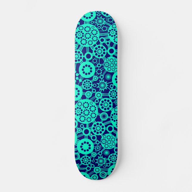 Ekosystem - Turquise on Deep Navy Skateboard Bräda 21,5 Cm (Framsida)