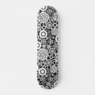 Ekosystem - vit på svart skateboard bräda 20,5 cm