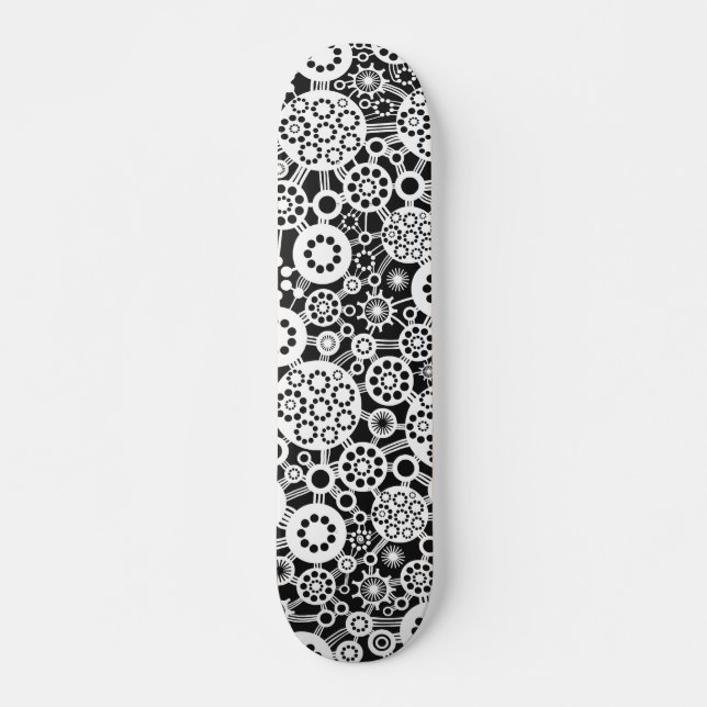 Ekosystem - vit på svart skateboard bräda 20,5 cm (Framsida)