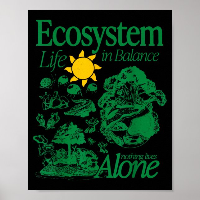 Ekosystemliv i balans naturdesign  poster (Framsidan)