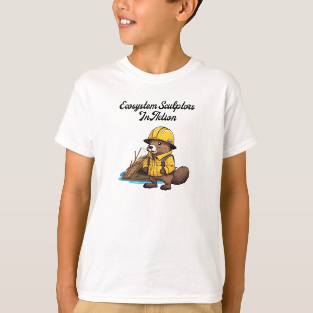 Ekosystemskulptorer i Action Beaver T Shirt (Framsida)