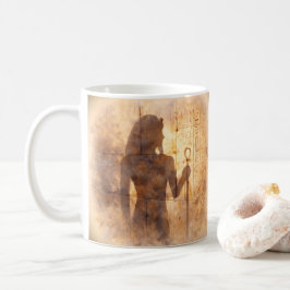 Ekot av den faraoniska egyptiska akvarellen kaffemugg