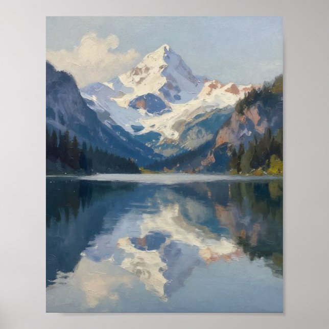 Ekot från högalperna: Glacial toppspegling Poster (Framsidan)