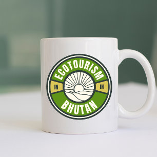 Ekoturism i Logotypen Bhutan Himalaya Slow Travel Kaffemugg